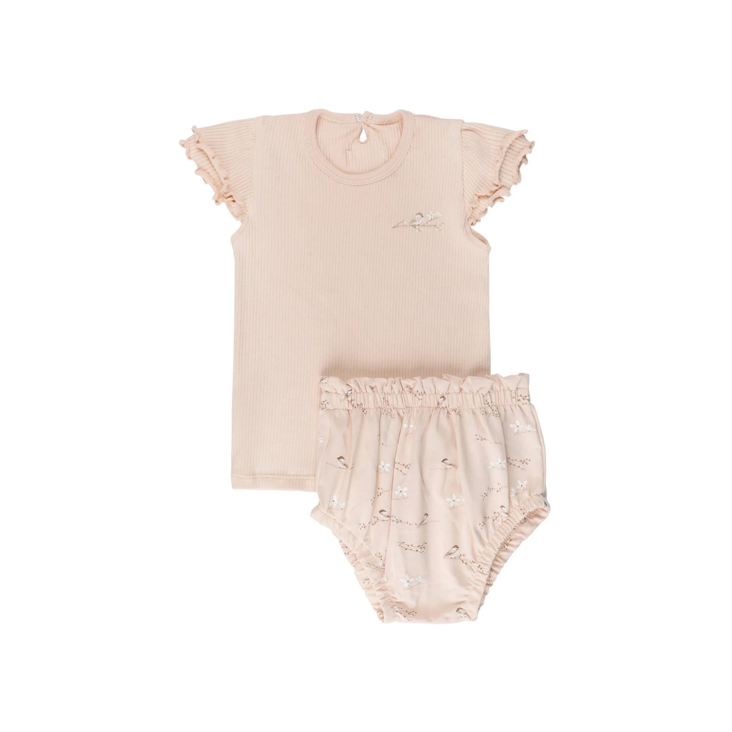 Ely's & Co Vintage Birds Tee & Bloomer Set