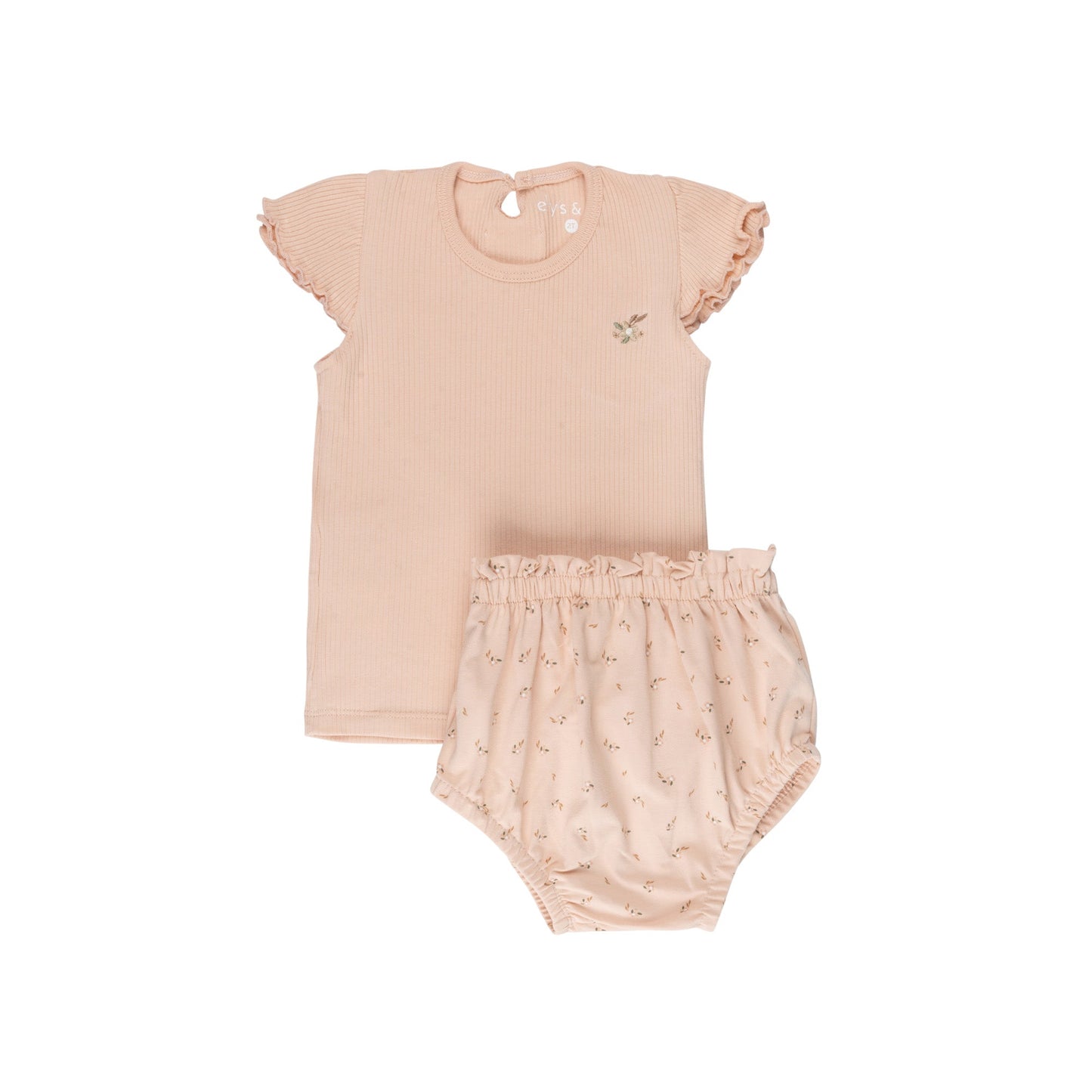 Ely's & Co Printed Floral T-shirt & Bloomer