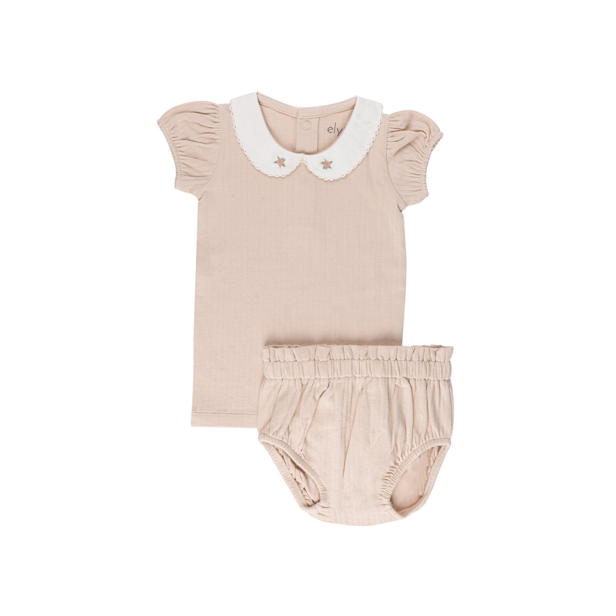 Ely's & Co Wide Rib Rosebud 2 Piece Set