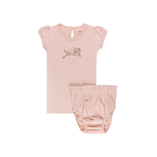 Ely's & Co Pocket Full of Flowers Tee and Bloomer Set