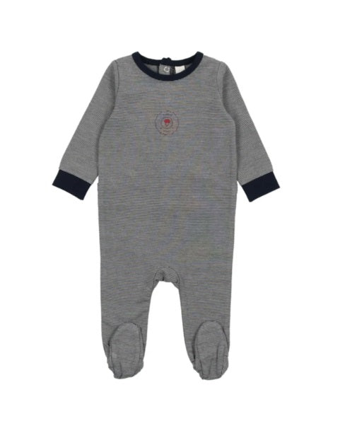 Lil Legs Striped Lounge Footie Set (with beanie)