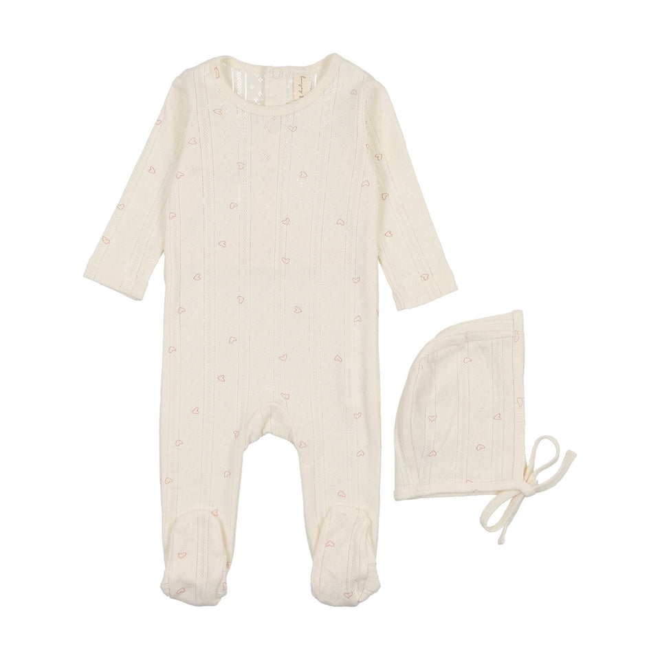 Bonjoy Printed Pointelle Footie Set