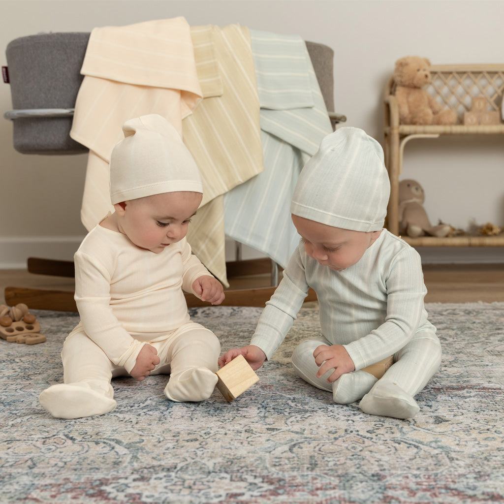 Bee & Dee Chevron Print Footie/Beanie