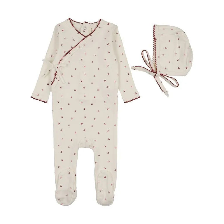 Lilette Cherry Scallop Footie Set