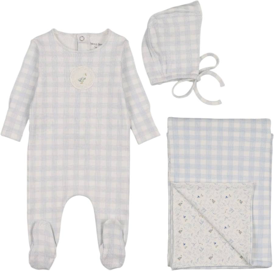 Bee&Dee Goose Plaid Footie/Bonnet
