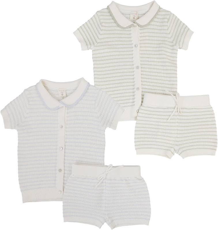 Analogie Textured Stripe Knit Set