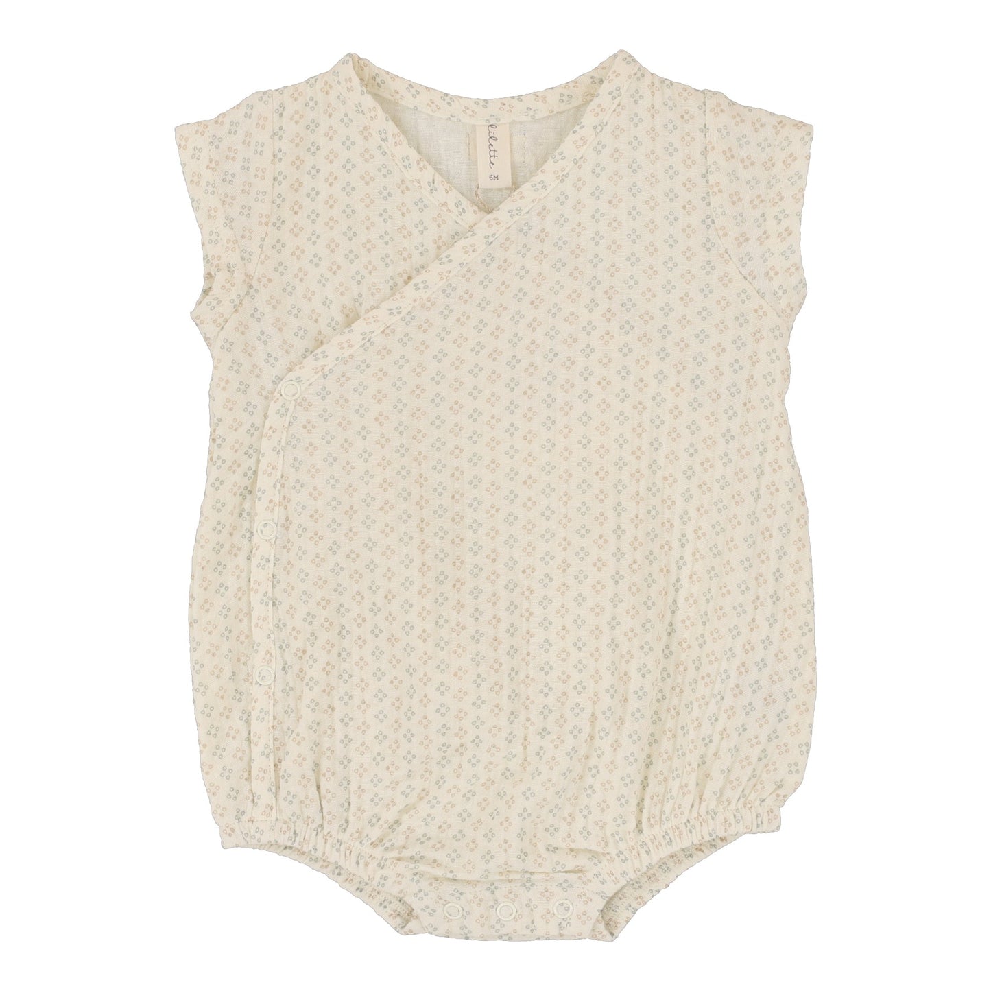 Lilette Wrap Floral/Linear Scatter Romper