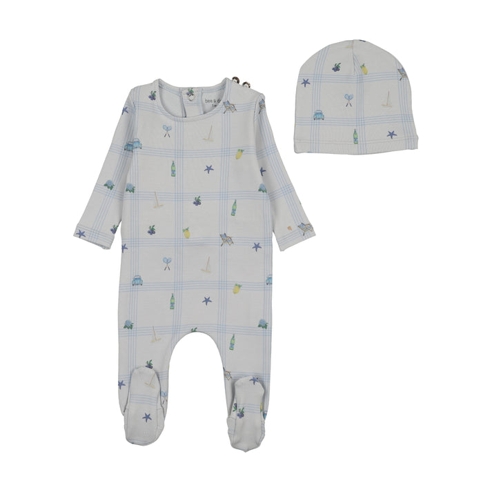 Bee&Dee Summer Plaid Footie/Beanie