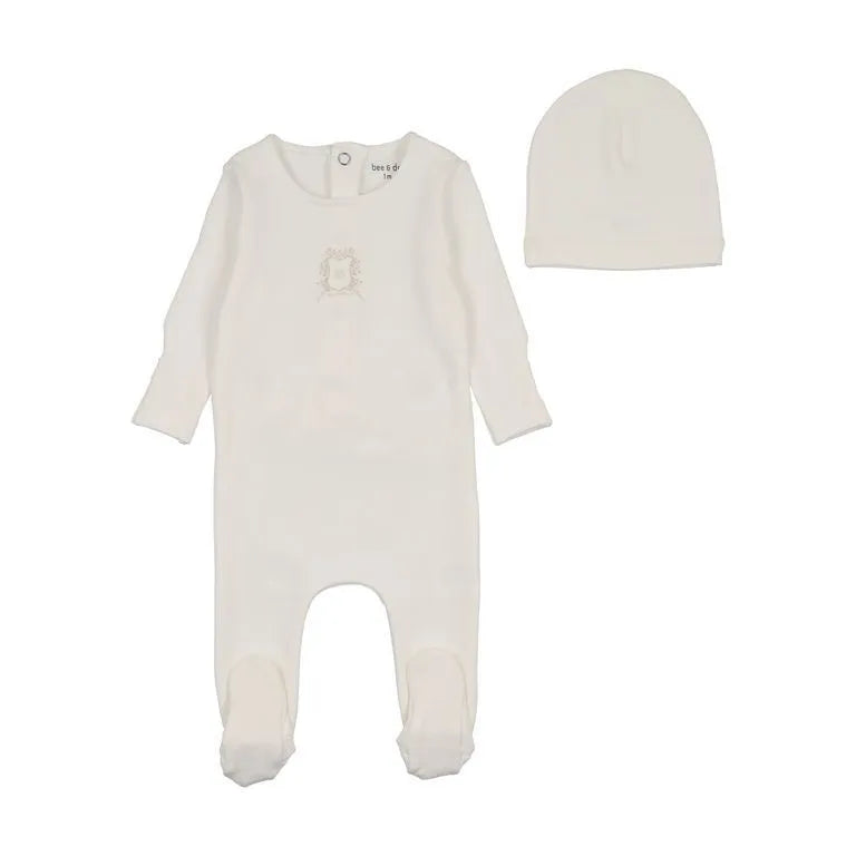 Bee&Dee Classic Crest Footie/Bonnet