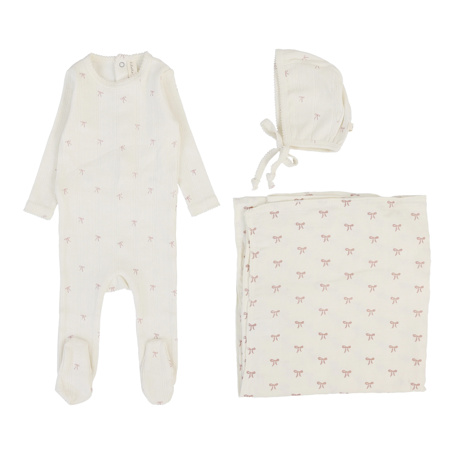 Lilette Printed Pointelle Footie Set