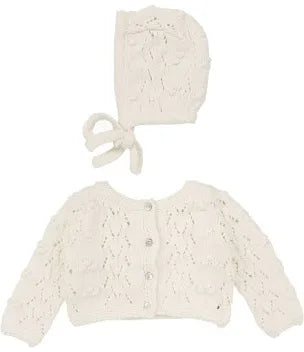 Lilette Popcorn Weave Cardigan Set