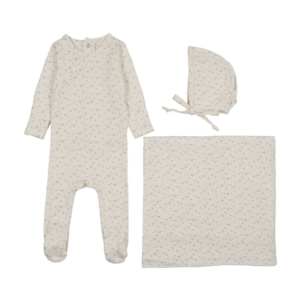 Lilette Printed Wrap Footie Set