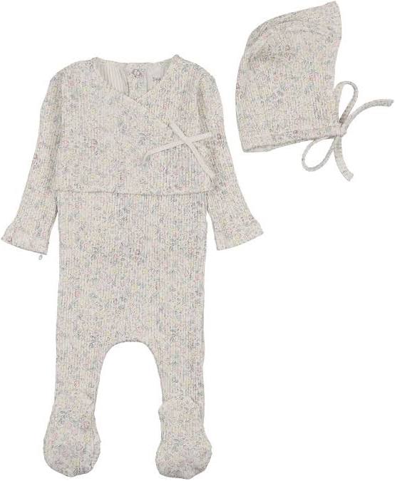 Bee&Dee Lemon Print Footie/Bonnet