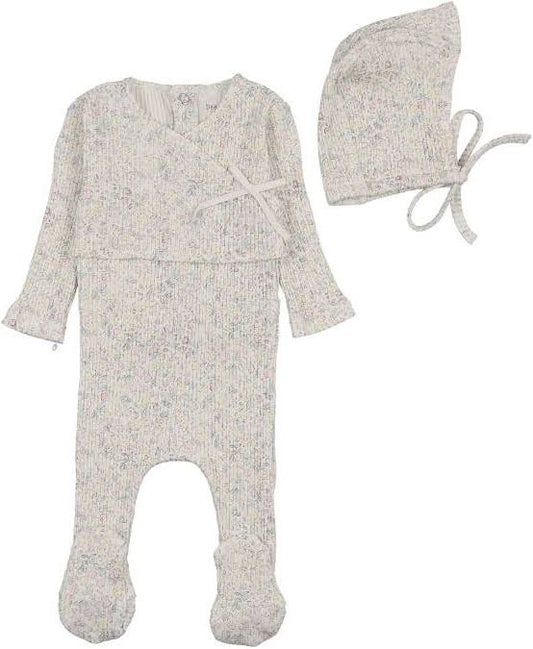 Bee&Dee Lemon Print Footie/Bonnet