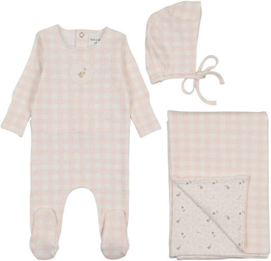 Bee&Dee Goose Plaid Footie/Bonnet