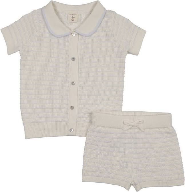 Analogie Textured Stripe Knit Set