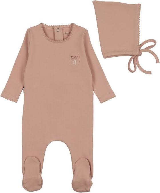 Bee&Dee Raised Embroidery Footie/Beanie