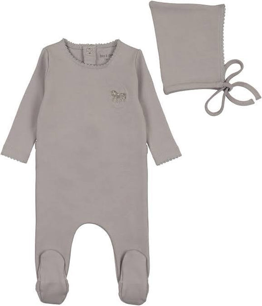 Bee&Dee Raised Embroidery Footie/Beanie