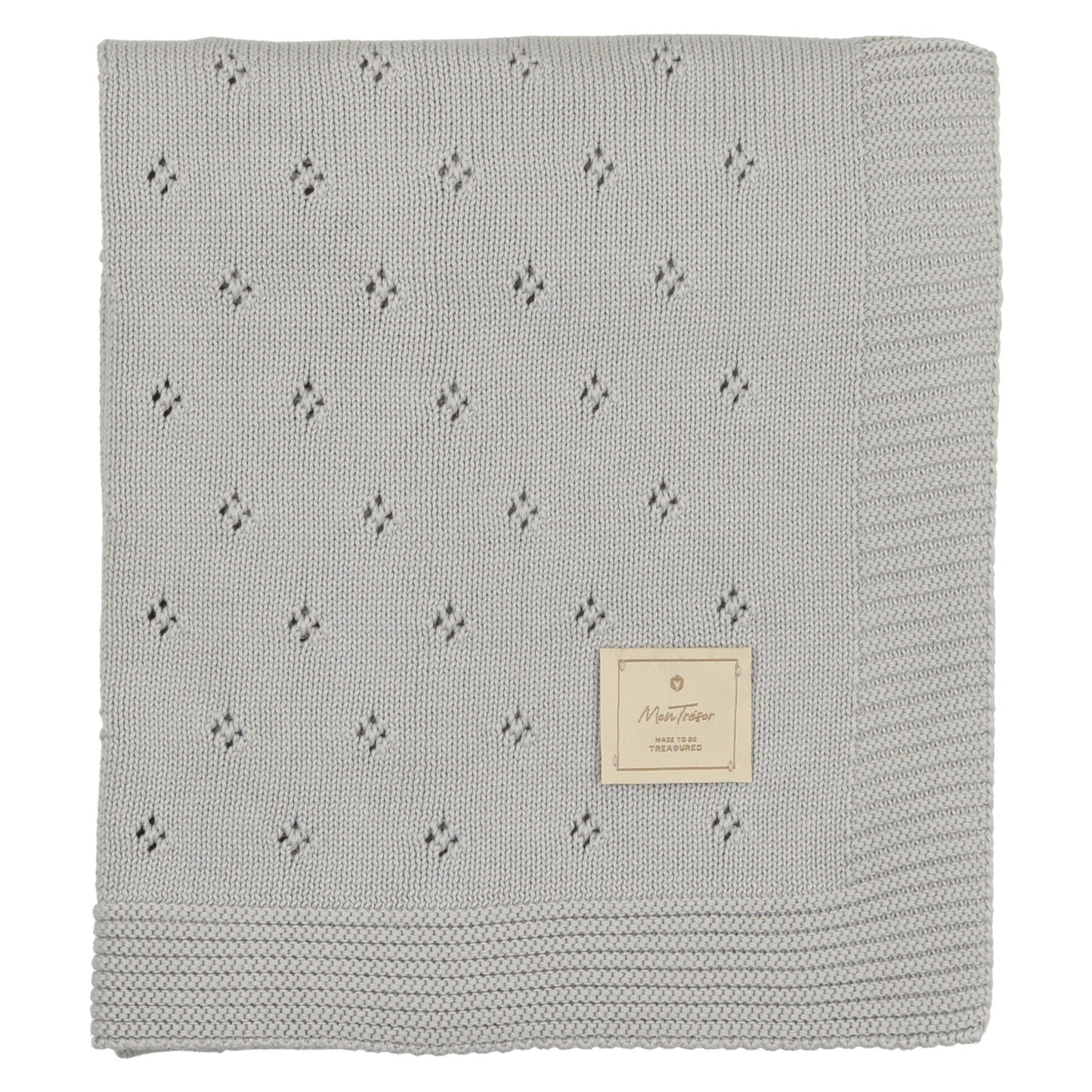 Mon Tresor Perfect Pointelle Knit Blanket