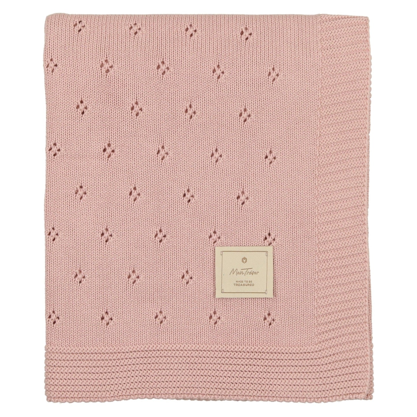 Mon Tresor Perfect Pointelle Knit Blanket