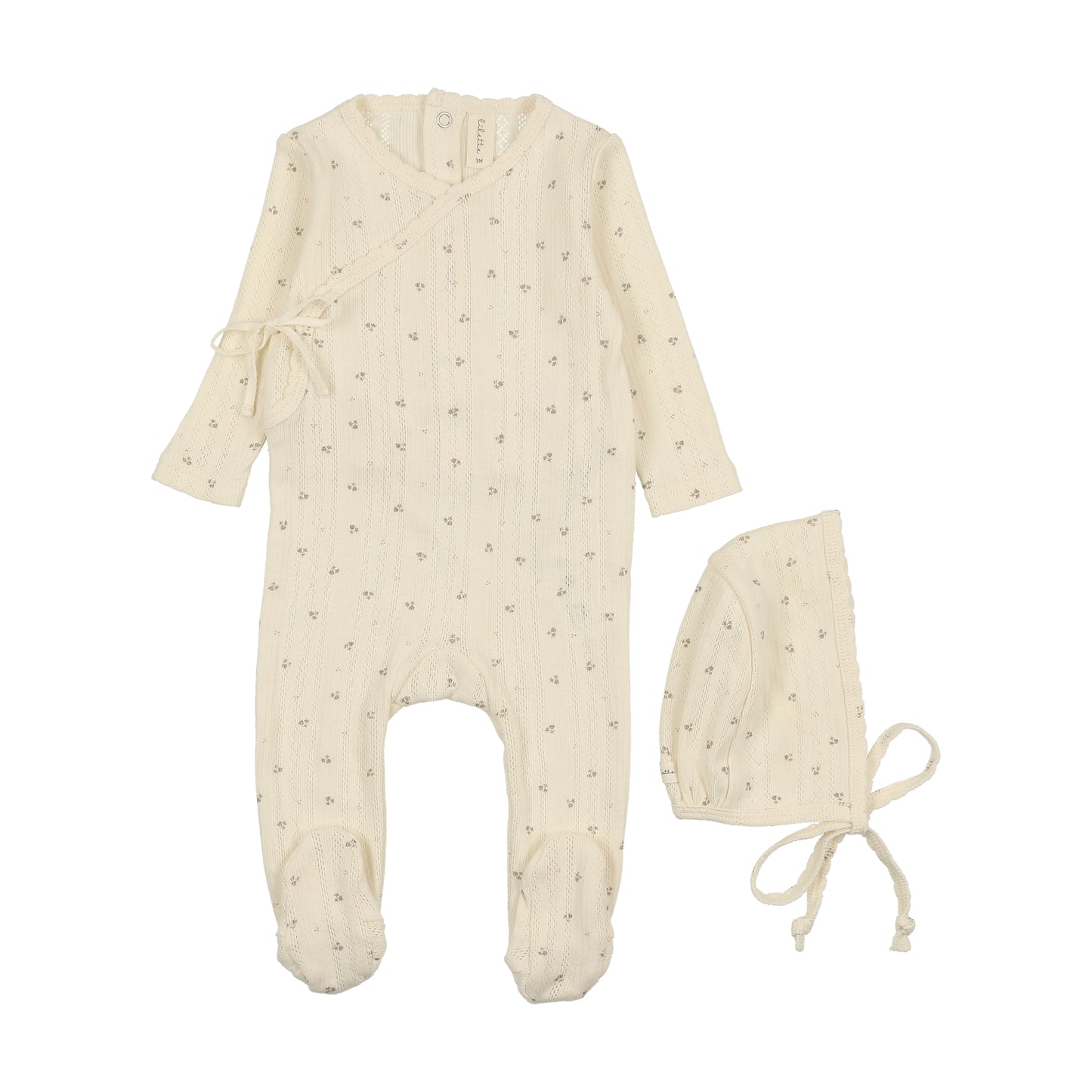 Lilette Printed Pointelle Wrap Footie Set