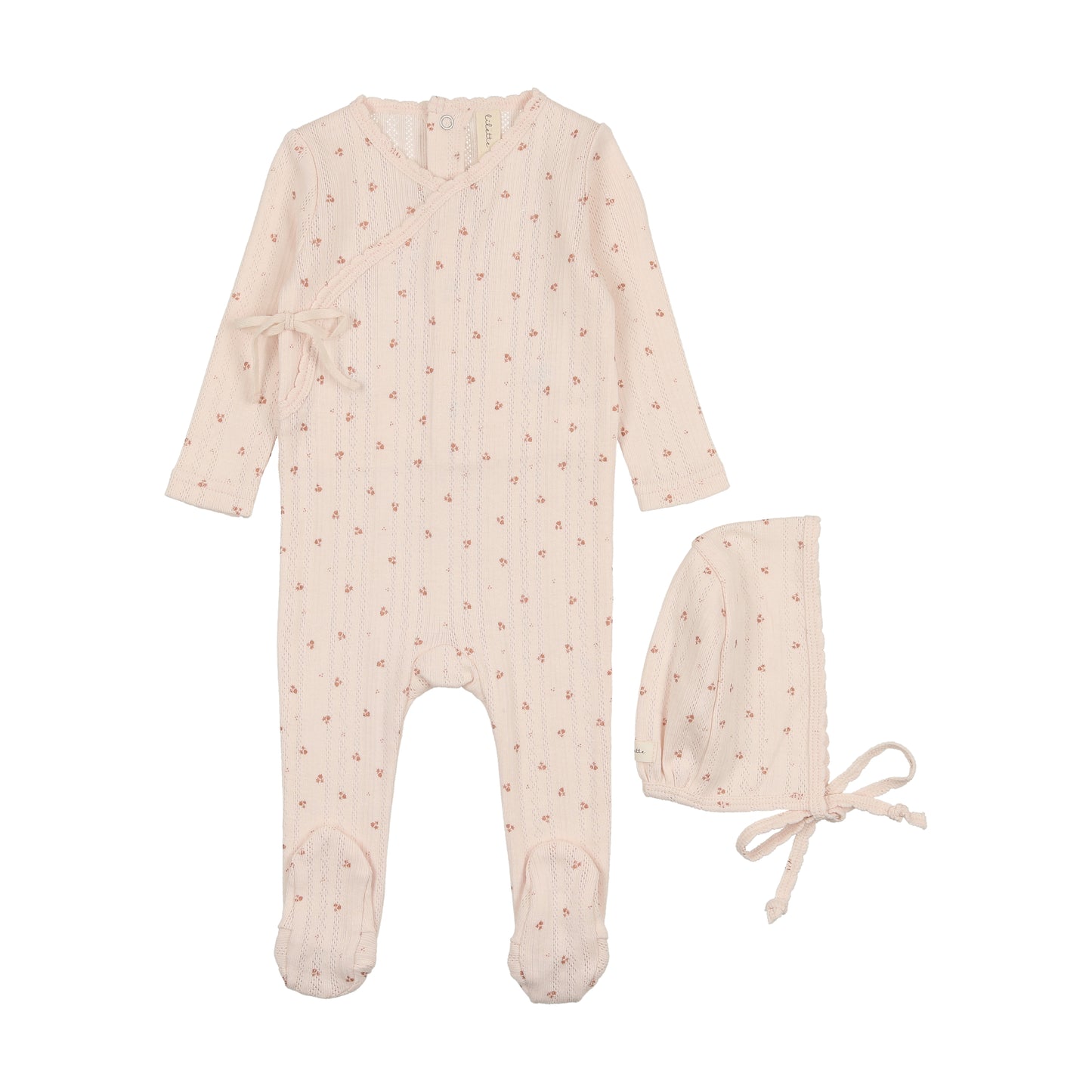 Lilette Printed Pointelle Wrap Footie Set