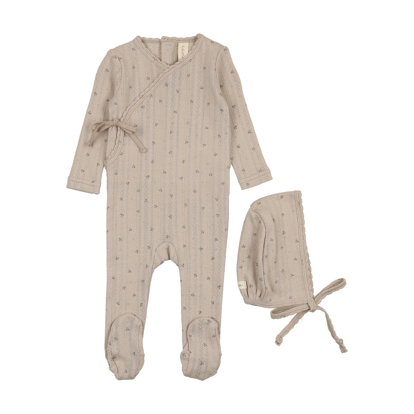 Lilette Printed Pointelle Wrap Footie Set