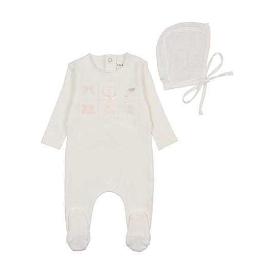 Bee&Dee Take Me Home Gingham Footie/Bonnet