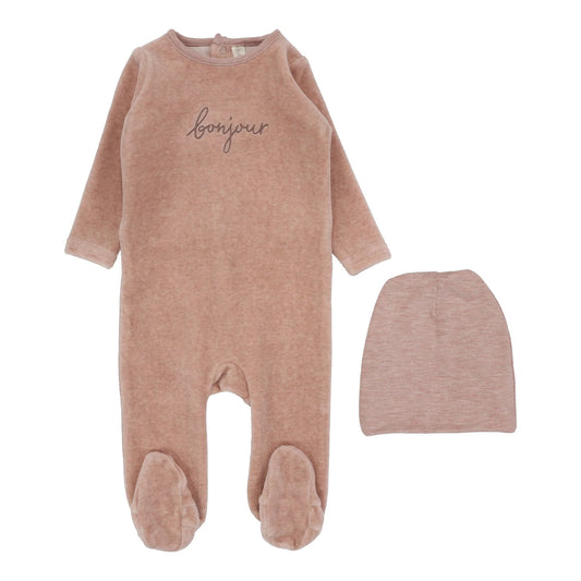 Lilette Velour Bonjour Footie Set