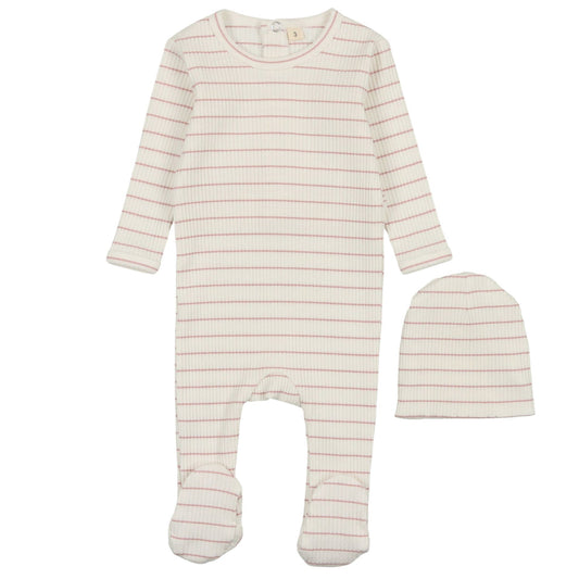 Bonjoy Ribbed Stripe Footie Set