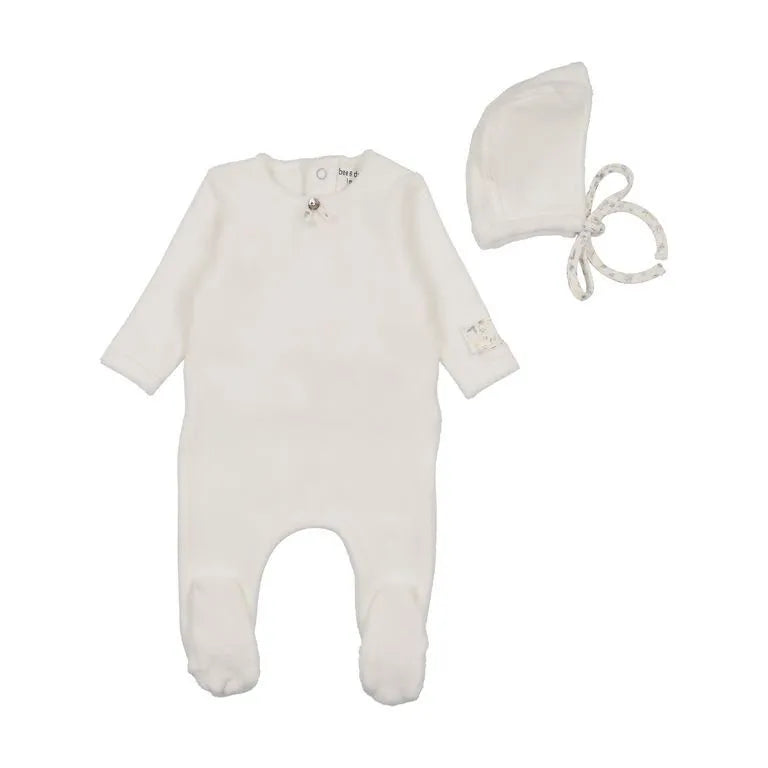 Bee&Dee Whimsical Bloom Patch Footie/Bonnet