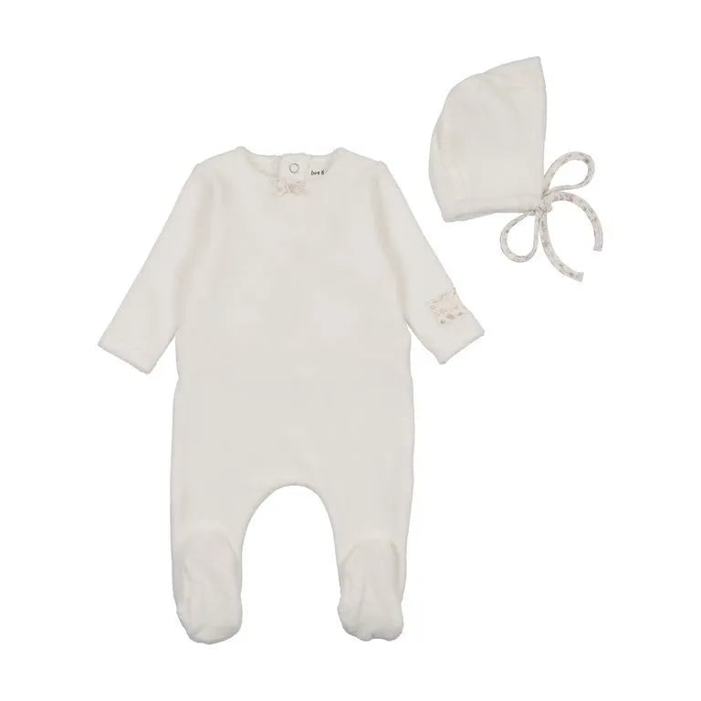 Bee&Dee Whimsical Bloom Patch Footie/Bonnet
